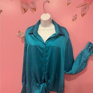 Finley Teal Button Down Shirt